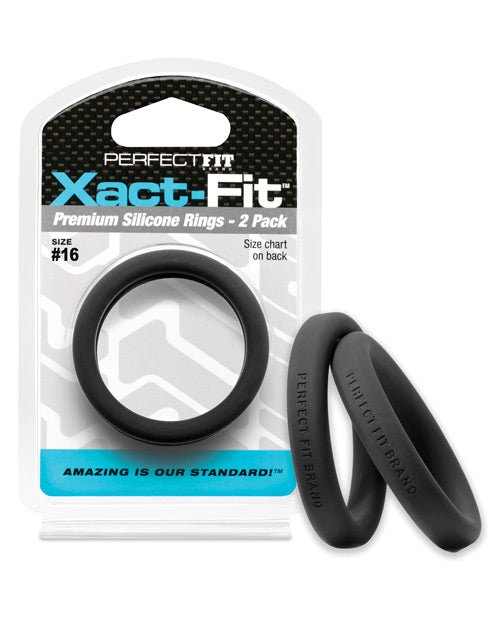 Perfect Fit Xact Fit #16 - Black Pack of 2 - SexToy.com