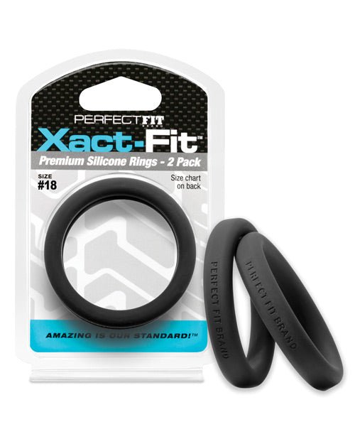 Perfect Fit Xact Fit #18 - Black Pack of 2 - SexToy.com