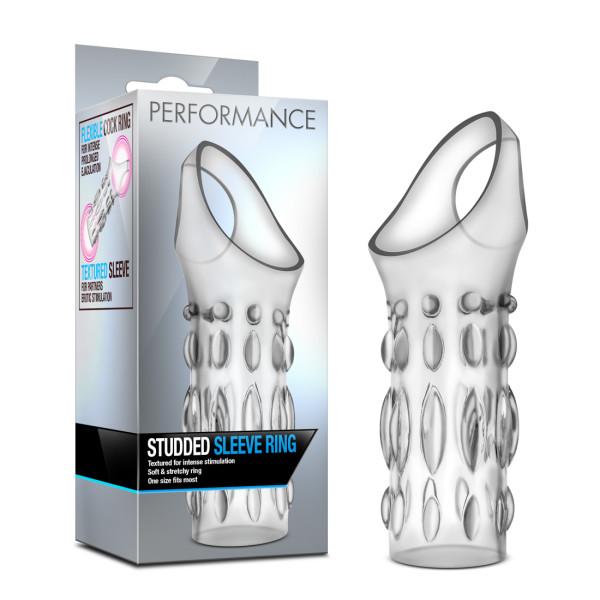 Performance Studded Sleeve Ring Clear | SexToy.com