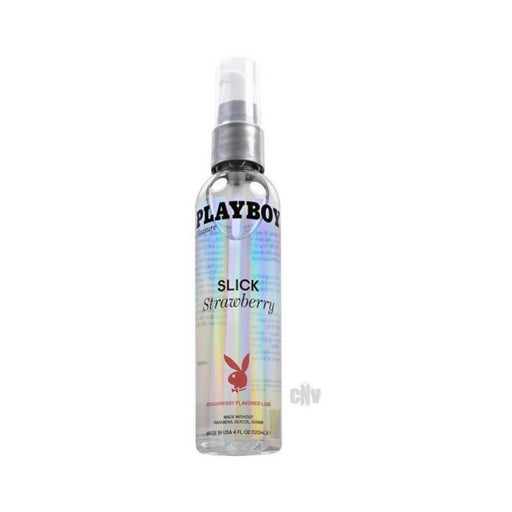 Playboy Slick Flavored Water-based Lubricant Strawberry 4 Oz. - SexToy.com