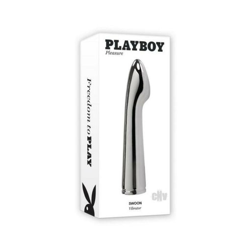 Playboy Swoon Rechargeable Vibrator Aluminum Platinum - SexToy.com