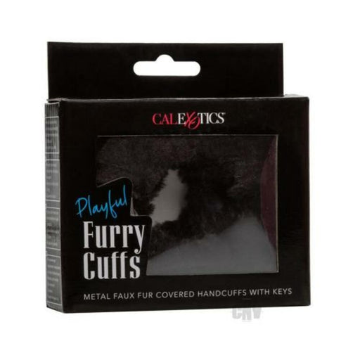 Playful Furry Cuffs Black - SexToy.com