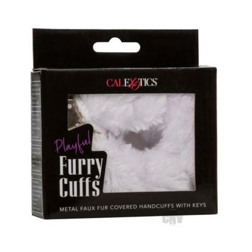Playful Furry Cuffs White - SexToy.com