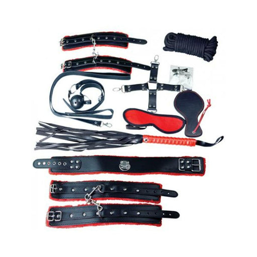 Plesur Deluxe Bondage Kit - Black/red - SexToy.com
