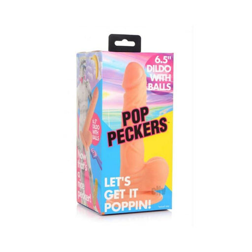 Pop Peckers Dildo W/balls 6.5 Light - SexToy.com