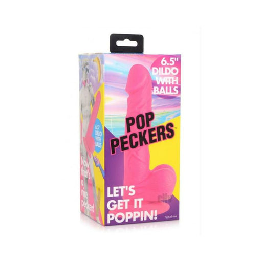 Pop Peckers Dildo W/balls 6.5 Pink - SexToy.com