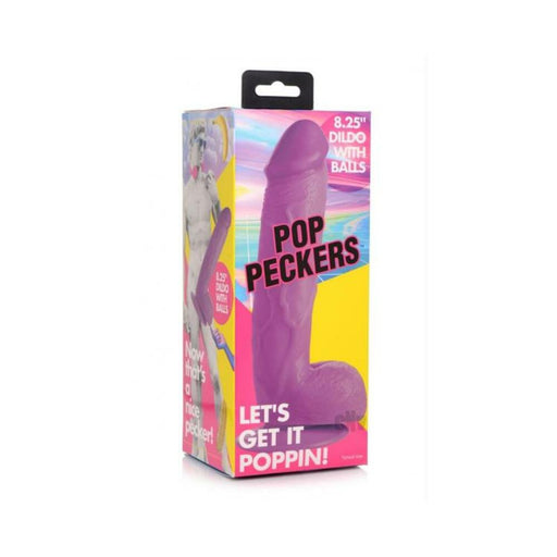 Pop Peckers Dildo W/balls 8.25 Purple - SexToy.com