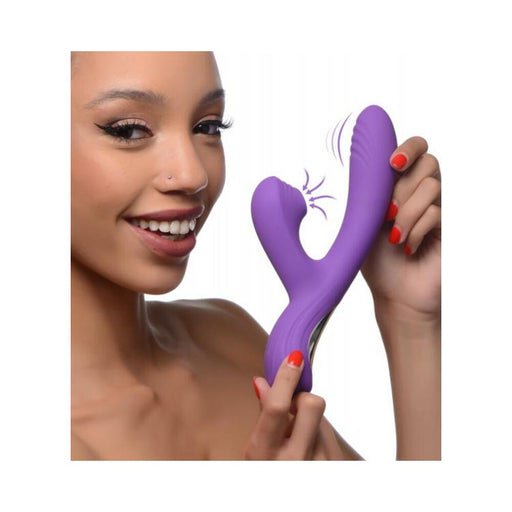 Power Bunny Shivers Suction Dual Stimulator Purple | SexToy.com