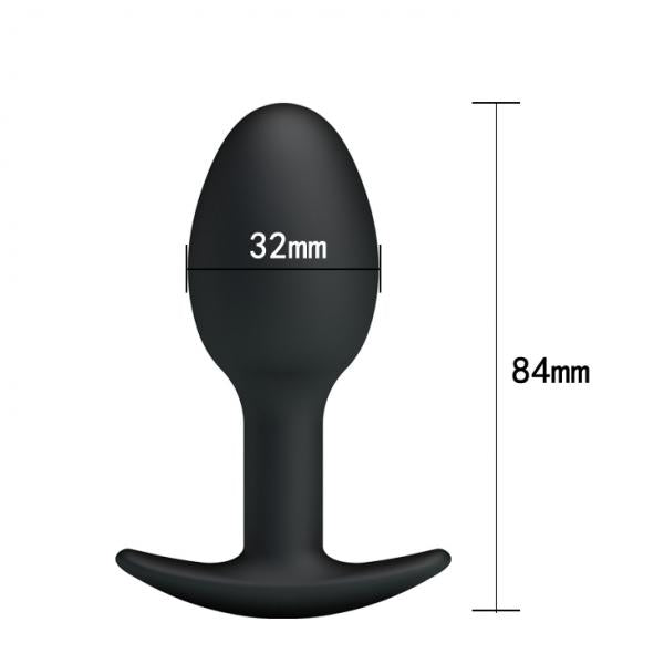 Pretty Love 3.34 inches Silicone Anal Plug with Ball Black | SexToy.com