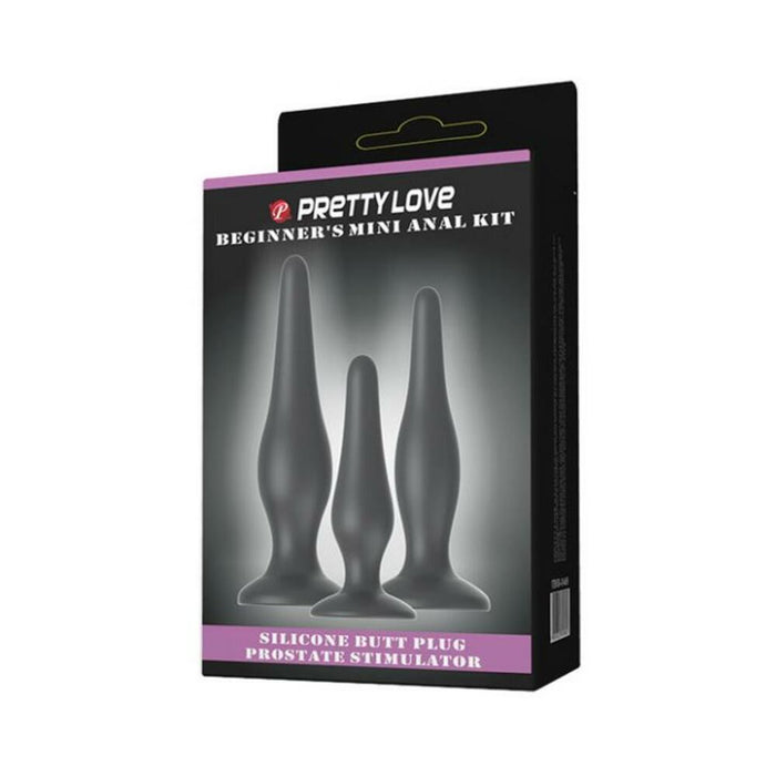 Pretty Love Beginner's Mini Anal Kit Black Set Of 3 - SexToy.com