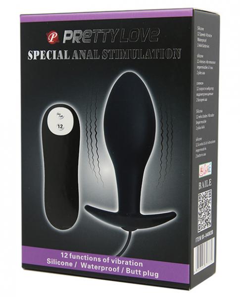 Pretty Love Vibrating Bulb Shaped Butt Plug Black | SexToy.com
