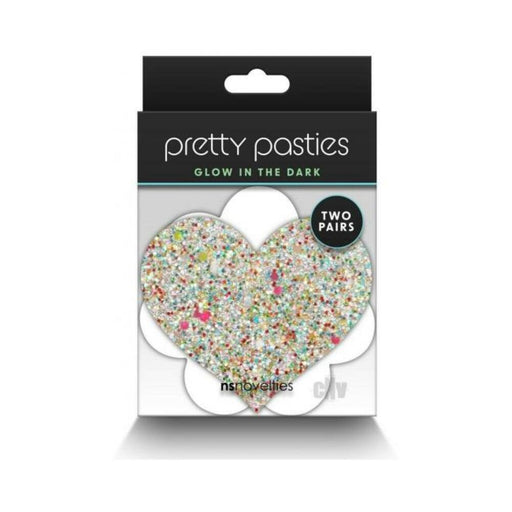 Pretty Pasties Heart & Flower Glow 2 Pair - SexToy.com