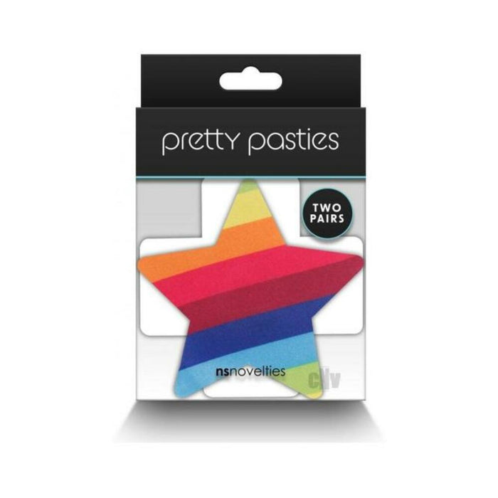 Pretty Pasties Pride Cross & Star Rainbow 2 Pair - SexToy.com