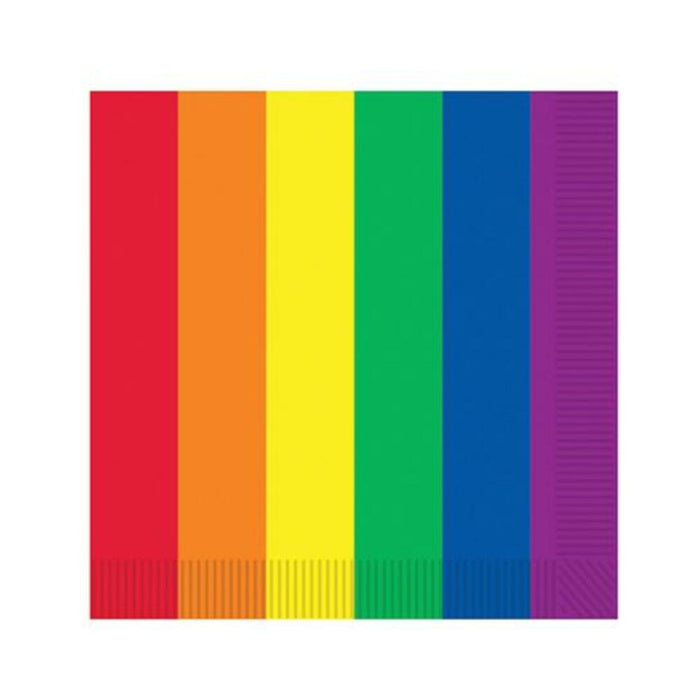 Pride Luncheon Napkins - Rainbow Pack Of 16 - SexToy.com