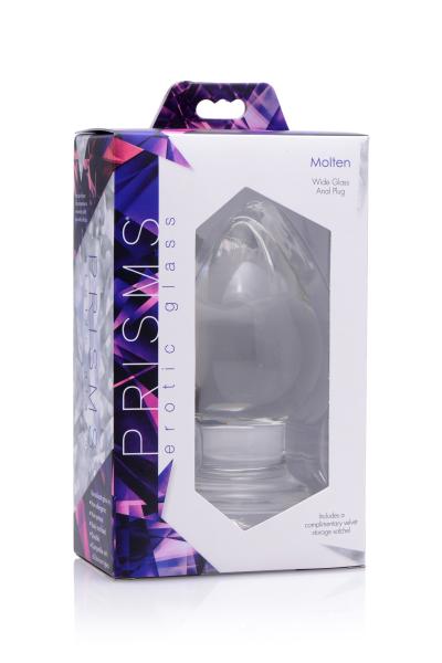 Prisms Molten Wide Glass Butt Plug Clear | SexToy.com