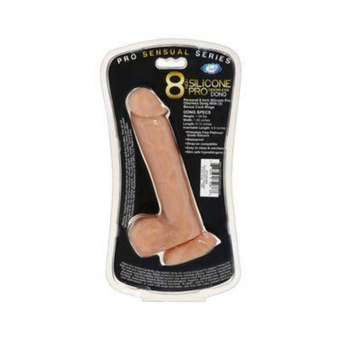 Pro Sensual Premium Silicone Dong 8 inch with 3 C-Rings - SexToy.com
