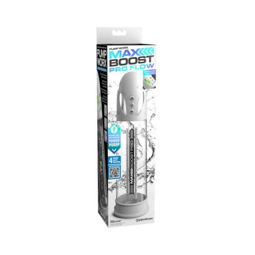 Pump Worx Max Boost Pro Flow White/clear - SexToy.com