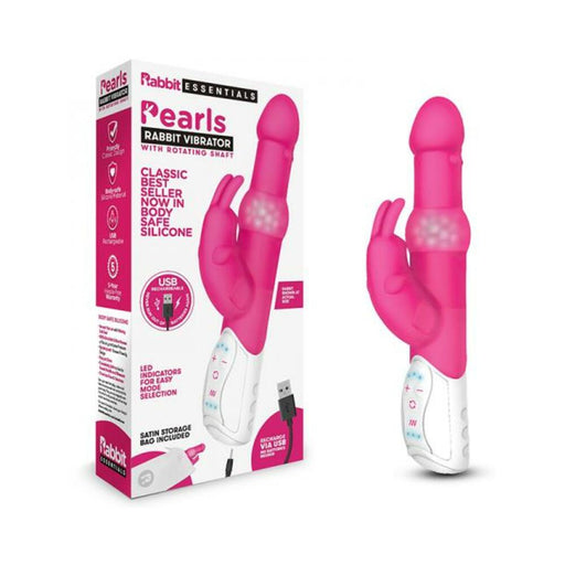 Rabbit Essentials Pearls Rabbit Vibrator Hot Pink | SexToy.com