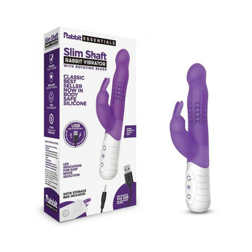 Rabbit Essentials Slim Shaft Rabbit Vibrator Purple | SexToy.com