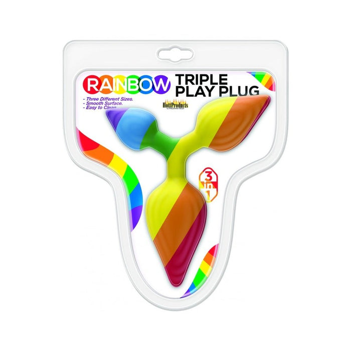 Rainbow Triple Play Butt Plug | SexToy.com