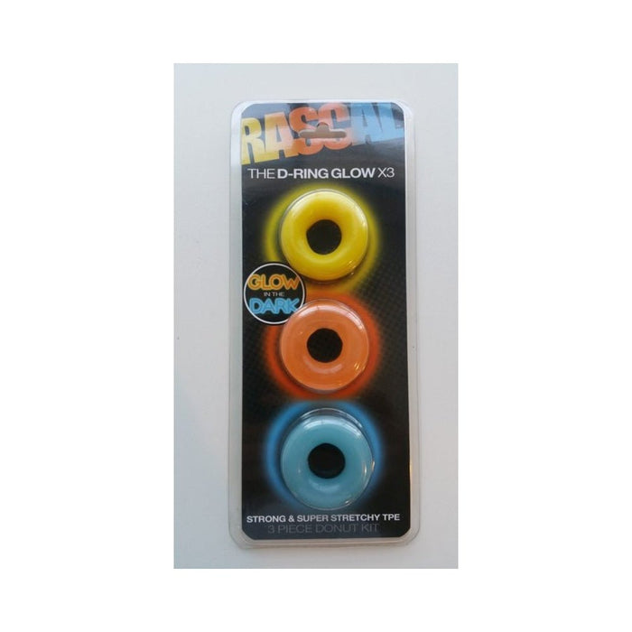 Rascal Toys The D-Ring Glow X3 3 Piece Donut Kit | SexToy.com