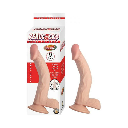 Realcocks Dual Layered 9 In. White | SexToy.com