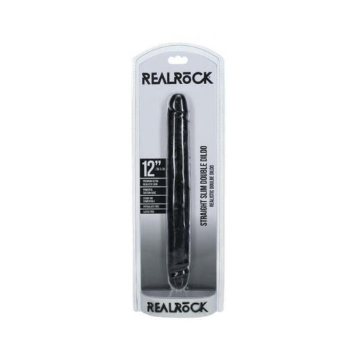 Realrock 12 In. Slim Double-ended Dong Black - SexToy.com