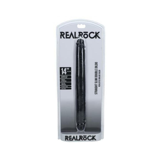 Realrock 14 In. Slim Double-ended Dong Black - SexToy.com