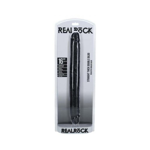 Realrock 16 In. Thick Double-ended Dong Black - SexToy.com