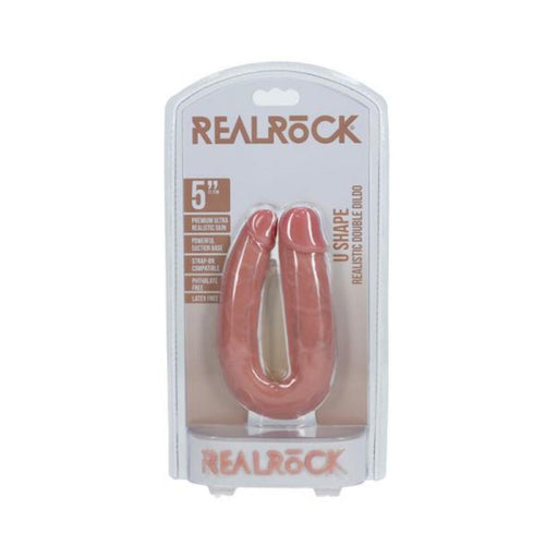 Realrock 5 In. U-shaped Double Dildo Beige - SexToy.com