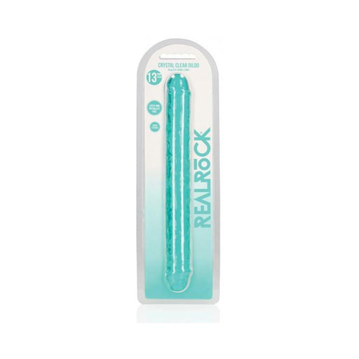 Realrock Crystal Clear Double Dong 13 In. Dual-ended Dildo Turquoise | SexToy.com