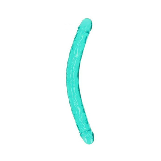 Realrock Crystal Clear Double Dong 18 In. Dual-ended Dildo Turquoise | SexToy.com
