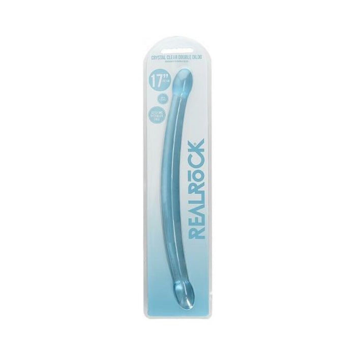 Realrock Crystal Clear Non-realistic Double Dong 17 In. Blue | SexToy.com