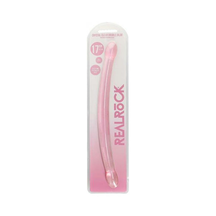 Realrock Crystal Clear Non-realistic Double Dong 17 In. Pink | SexToy.com