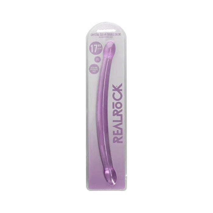 Realrock Crystal Clear Non-realistic Double Dong 17 In. Purple | SexToy.com