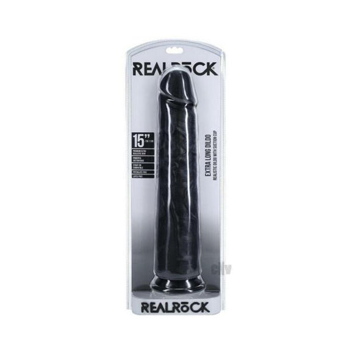 Realrock Extra Long 15 In. Dildo Black - SexToy.com