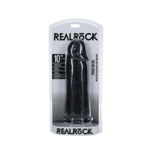 Realrock Extra Thick 10 In. Dildo Black - SexToy.com