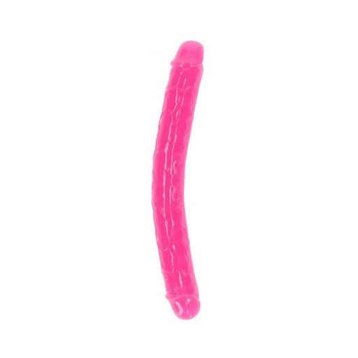 Realrock Glow In The Dark Double Dong 12 In. Dual-ended Dildo Neon Pink | SexToy.com