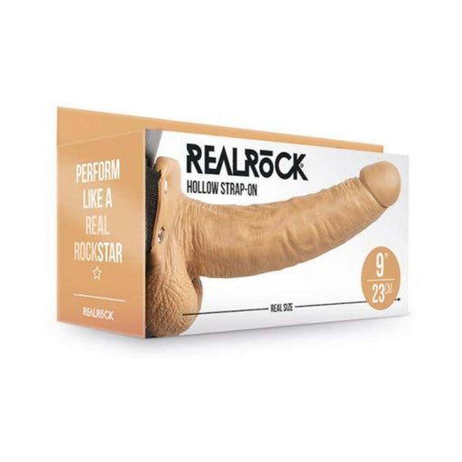 Realrock Hollow Strap-on With Balls 9 In. Mocha | SexToy.com