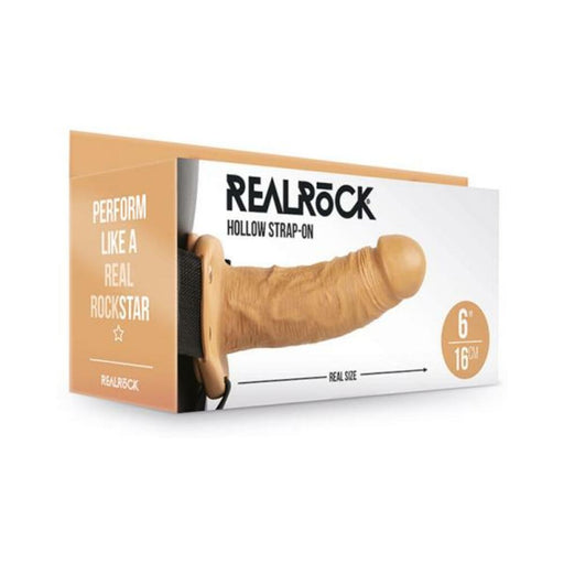 Realrock Hollow Strap-on Without Balls 6 In. Caramel | SexToy.com
