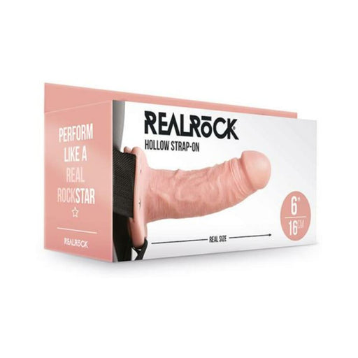 Realrock Hollow Strap-on Without Balls 6 In. Vanilla | SexToy.com