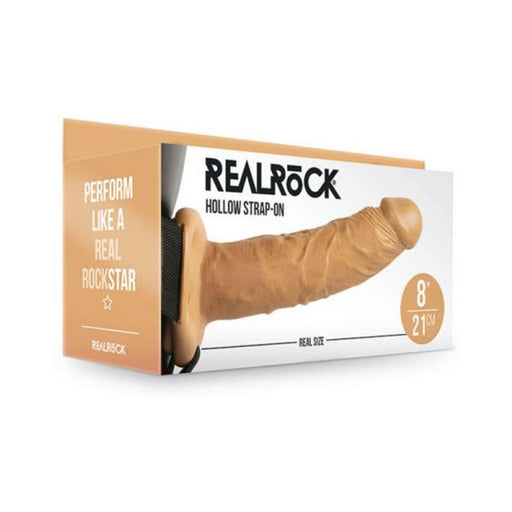 Realrock Hollow Strap-on Without Balls 8 In. Caramel | SexToy.com