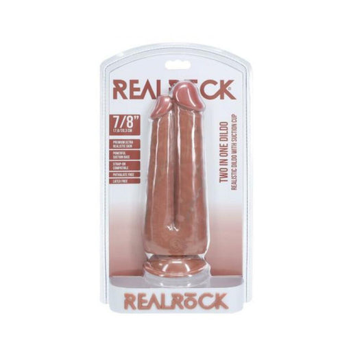 Realrock Two In One 7 In. / 8 In. Dildo Tan - SexToy.com