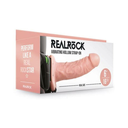 Realrock Vibrating Hollow Strap-on Without Balls 6 In. Vanilla | SexToy.com