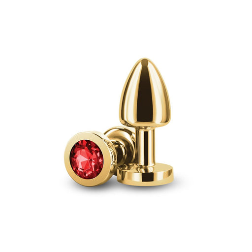 Rear Assets Petite Metal Anal Plug Gold/red - SexToy.com
