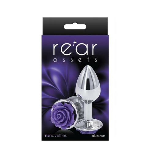 Rear Assets Rose Anal Plug - Small - Purple | SexToy.com