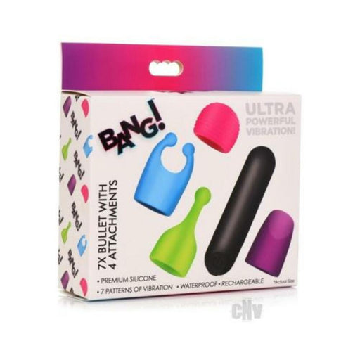 Rechargeable Bullet With 4 Attachments - SexToy.com