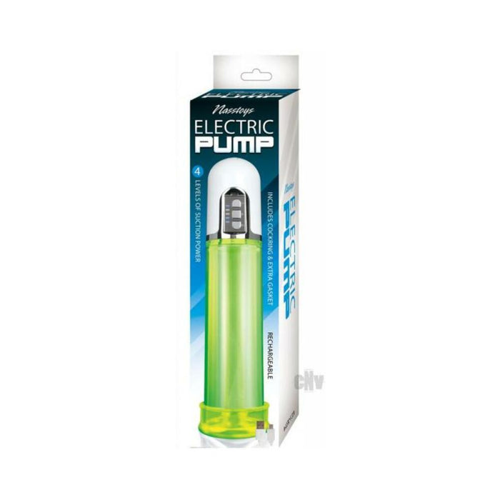 Rechargeable Green Electric Pump With C Ring And Extra Gasket | SexToy.com