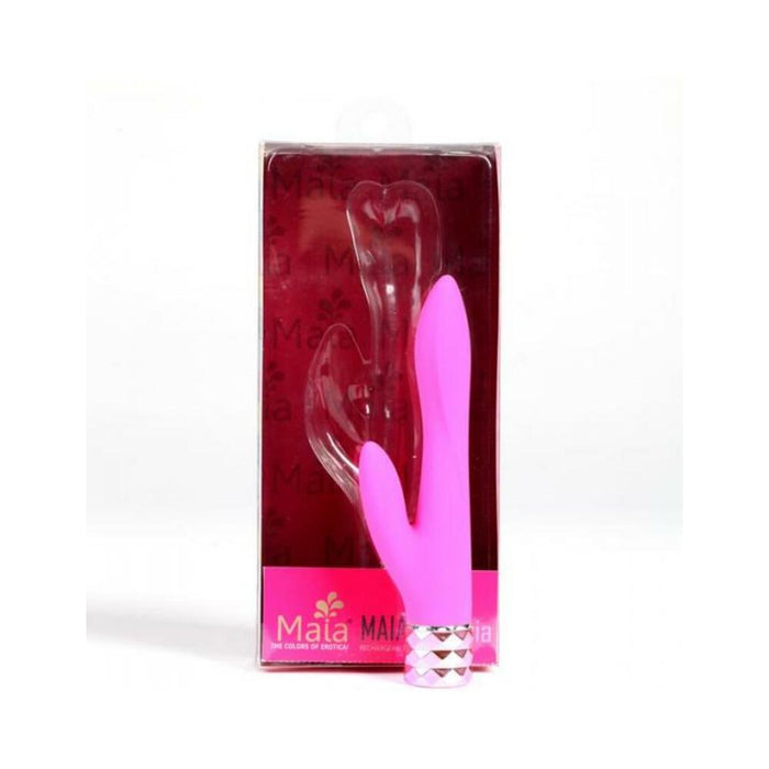 Rechargeable Silicone Dual Vibe Victoria Neon Pink - SexToy.com