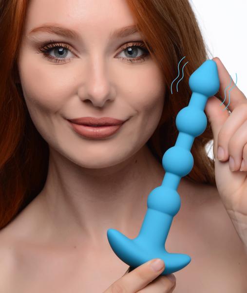 Remote Control Vibrating Silicone Anal Beads - Blue | SexToy.com